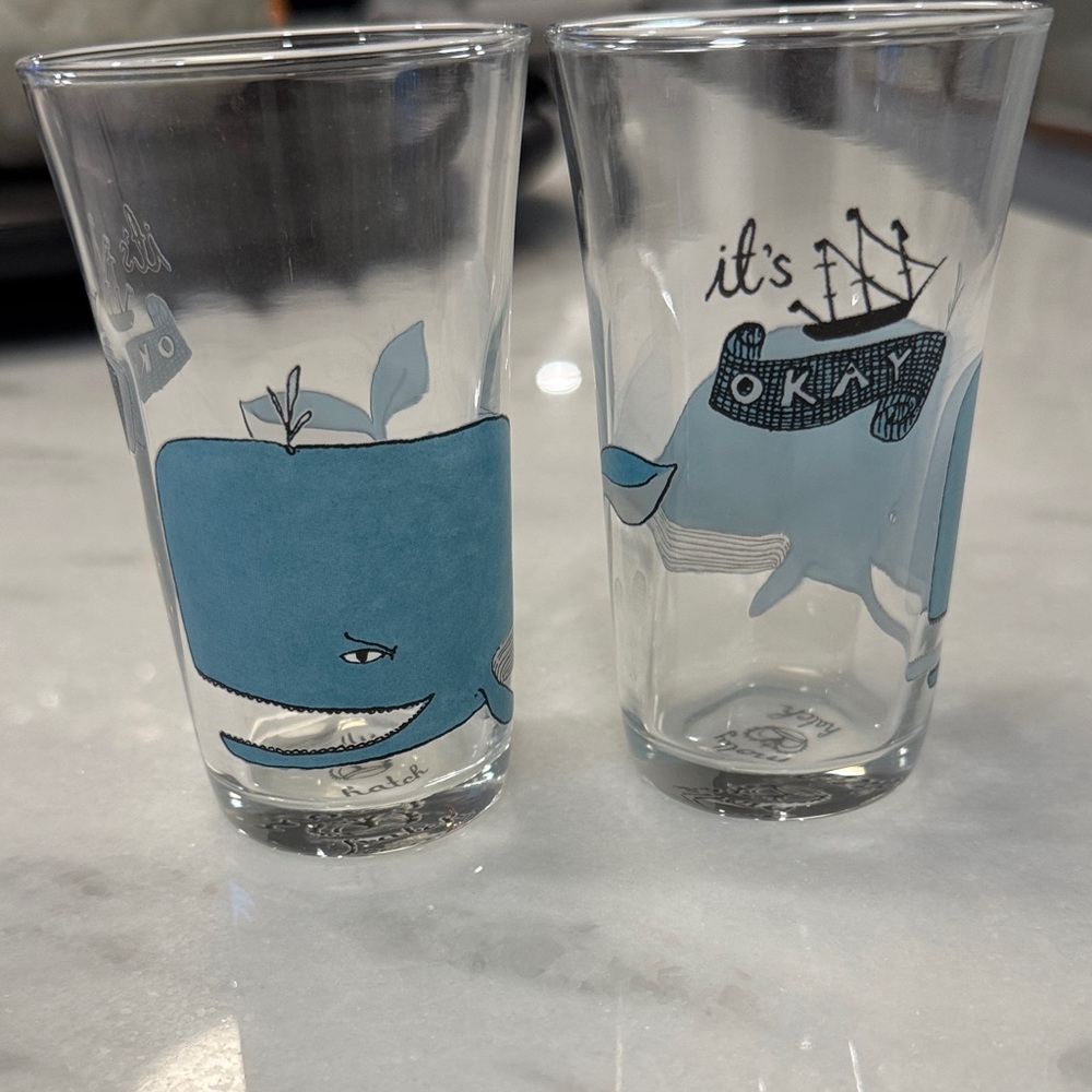 Molly Hatch Whale Themed Glass Set from Anthropologie